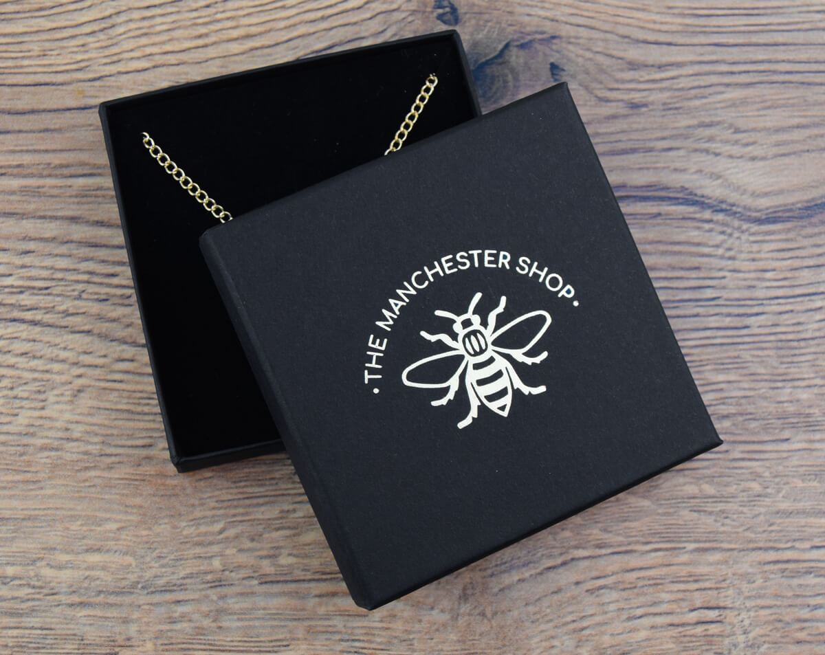 Gold Round Bee Cut Out Necklace | The Manchester Shop