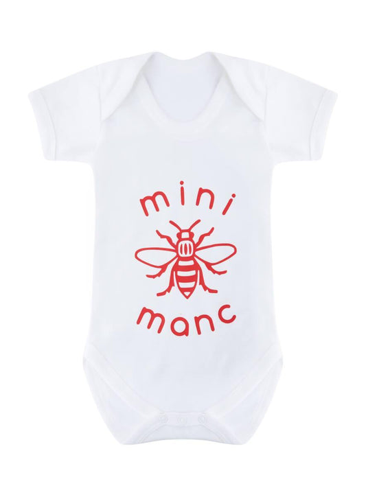 Red Mini-Manc Baby Grow - The Manchester Shop
