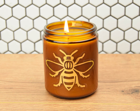 Scented Manchester Bee Candle In Gift Bag