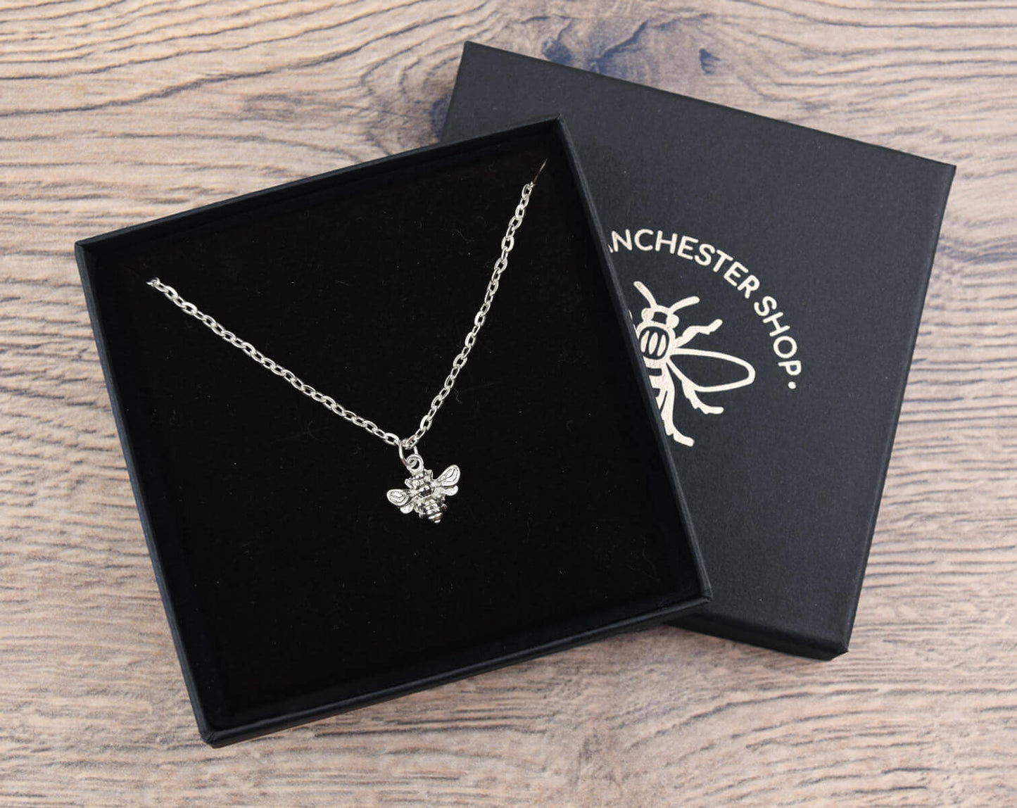 Silver Bee Charm Necklace
