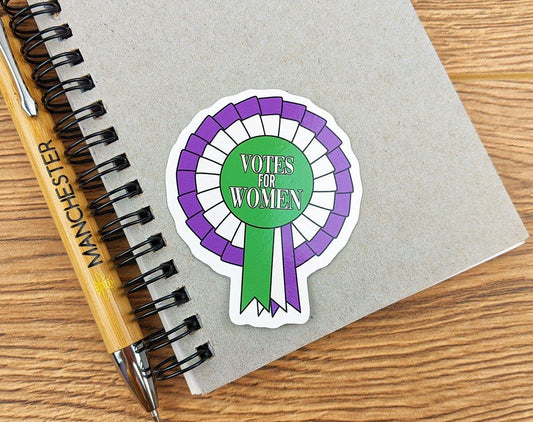 Votes For Women Rosette Sticker - The Manchester Shop