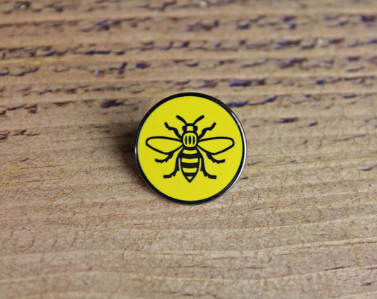 Yellow Circle Manchester Bee Enamel Pin | The Manchester Shop