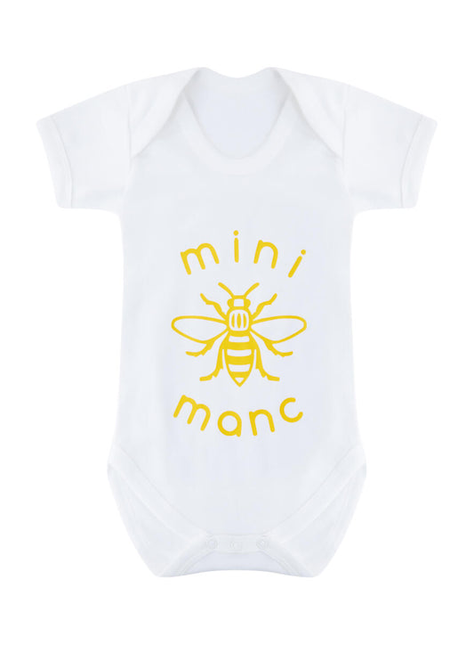 Yellow Mini-Manc Baby Grow - The Manchester Shop