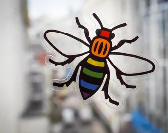 Rainbow Manchester Bee Window Sticker