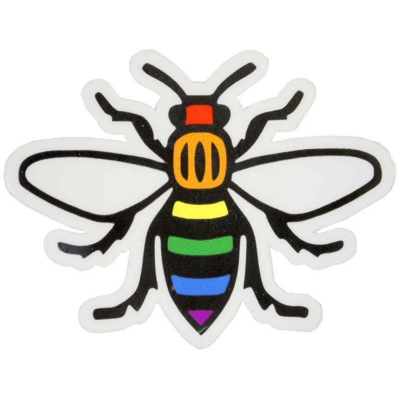 Rainbow Manchester Bee Sticker - The Manchester Shop