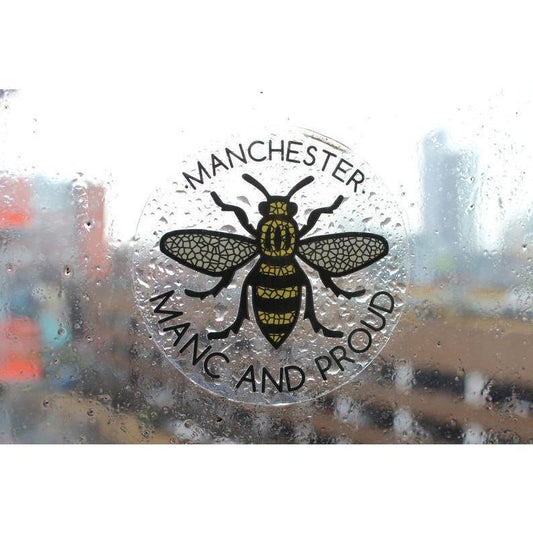 Mosaic Manchester Bee Manc & Proud Logo Window Sticker - The Manchester Shop
