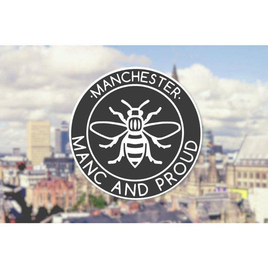 Black Manc & Proud Logo Window Sticker - The Manchester Shop
