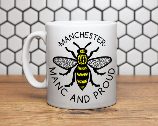 Manc & Proud Logo Bee Mug - The Manchester Shop