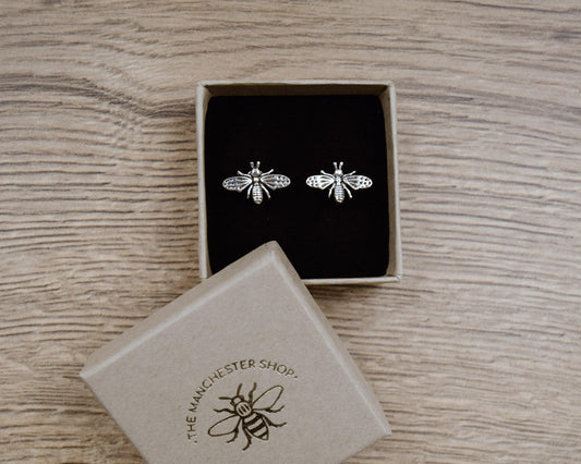 Sterling Silver Bee Earrings - The Manchester Shop