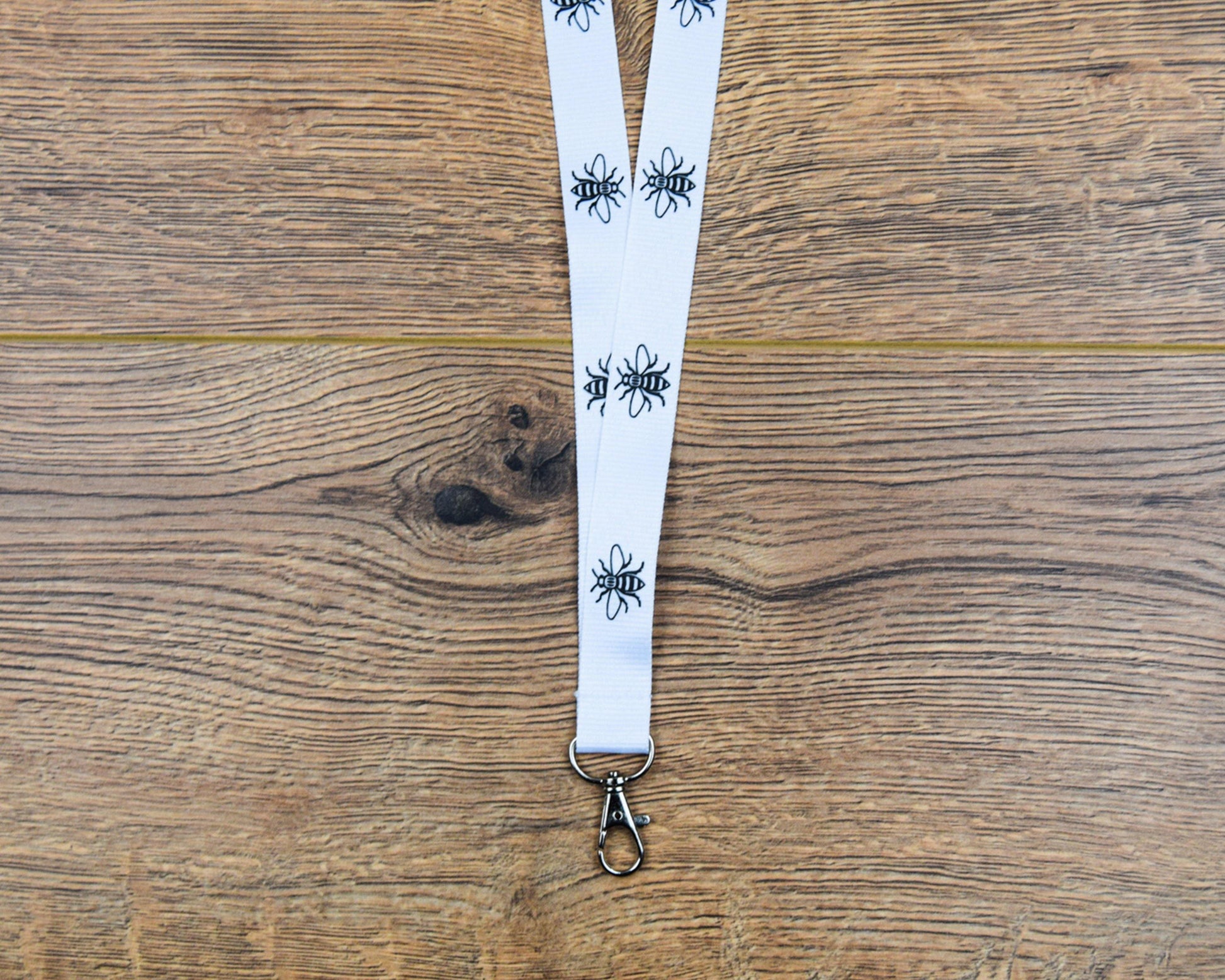 White & Black Bee Lanyard - The Manchester Shop