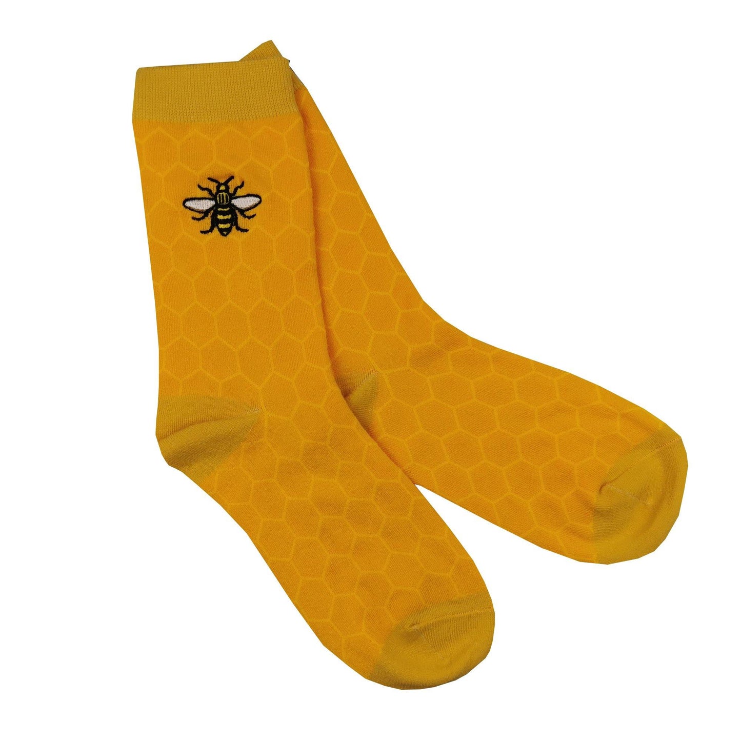 Mustard Honeycomb Bee Socks - The Manchester Shop